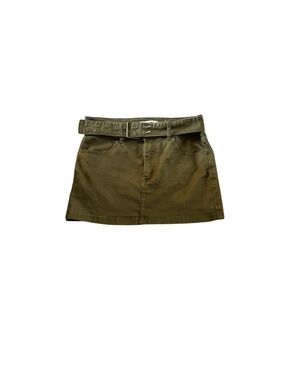 RSQ Olive Mini Skirt with Grommet Belt